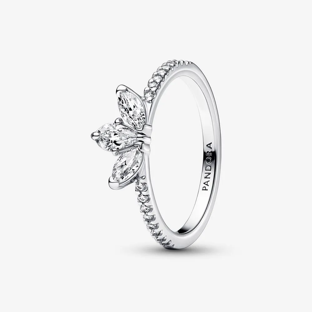 Nhẫn bạc charm lá bốn cánh