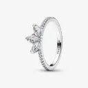 Nhẫn bạc charm lá bốn cánh